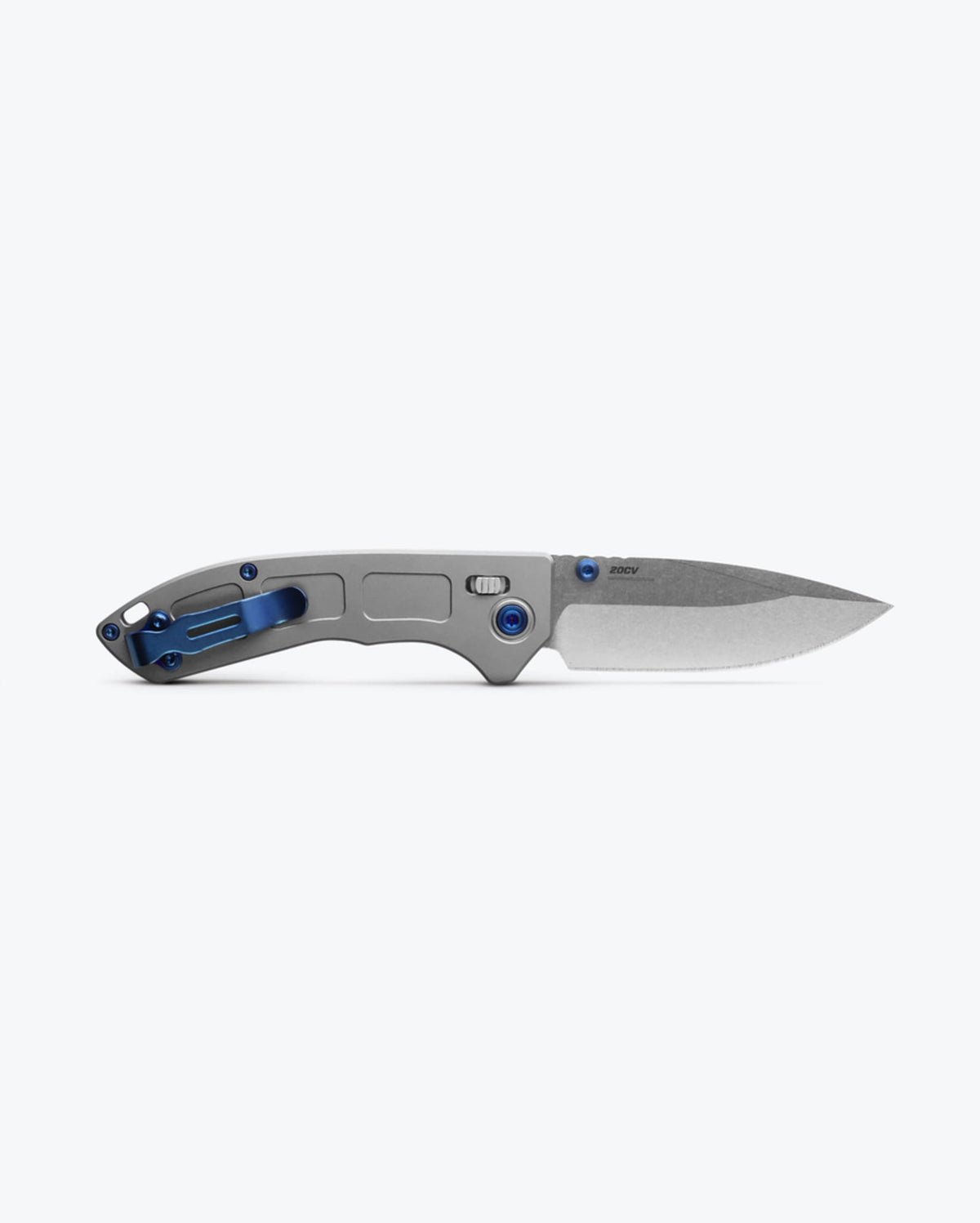 Gray Titanium Mini Narrows™ Knife Back Profile Opened AXIS Lock | Benchmade Knife Co.