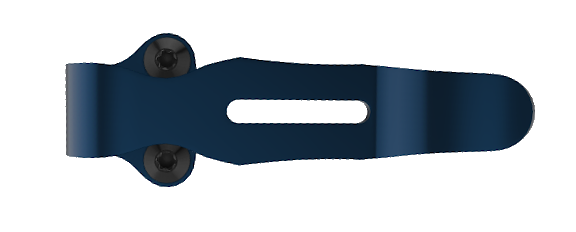 Blue Anodized 2-Hole Deep Carry Pocket Clip - Top View | Benchmade Knife Co.