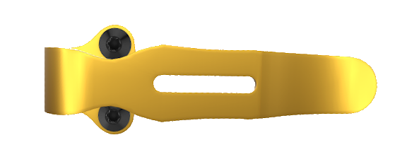 Gold PVD Mini Deep Carry Pocket Clip - Side View | Benchmade Knife Co.