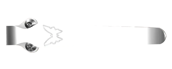 Satin Split Arrow 2-Hole Deep Carry Clip - Side View | Benchmade Knife Co.