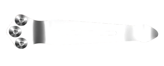 Satin Stainless Steel 3-Hole Modified Clip - Side View | Benchmade Knife Co.