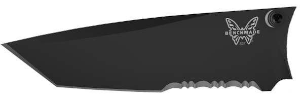 Black Coated 537 Custom Blade - Plain Edge Profile View | Benchmade Knife Co.