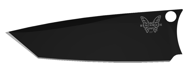 Black Coated 537 Custom Blade - Plain Edge Side View | Benchmade Knife Co.