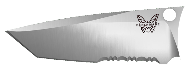 Stainless Steel 537 Custom Blade - Serrated Edge Profile View | Benchmade Knife Co.