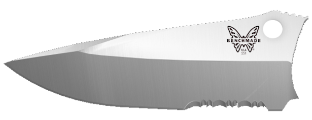 550 Drop Point Serrated Edge Blade Shape - Side Profile View | Benchmade Knife Co.