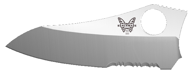 Steel Sheepsfoot Serrated Edge Blade - Side Profile | Benchmade Knife Co.