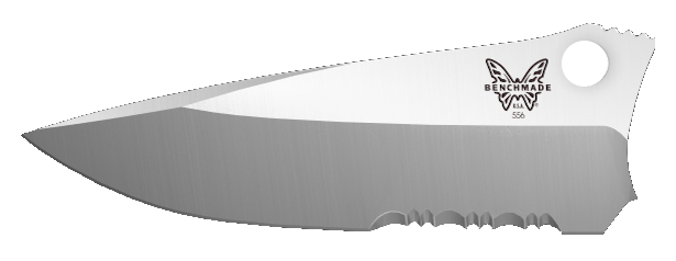 Steel Drop Point Serrated Edge Blade - Side Profile | Benchmade Knife Co.