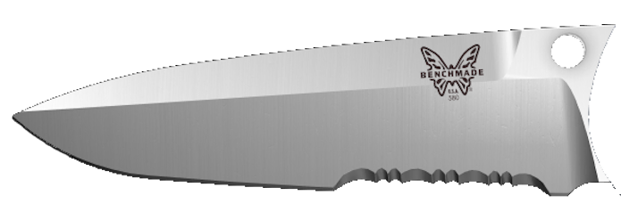 Benchmade 580 Serrated Edge Tactical Knife Blade - Side Profile | Benchmade Knife Co.