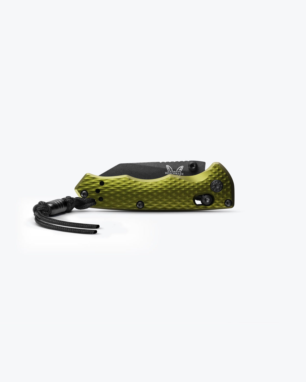 Full Immunity™ Woodland Green Aluminum Wharncliffe Pocket Knife - Closed Front View | Benchmade Knife Co.