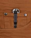 Black Oxide Pocket Clip on Tan Canvas Sheath - Back View | Benchmade Knife Co.