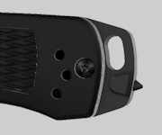 Black Aluminum Glass Punch Backspacer Component - Side Profile | Benchmade Knife Co.