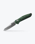 Mini Osborne Green Aluminum Knife Open Angled View | Benchmade Knife Co.
