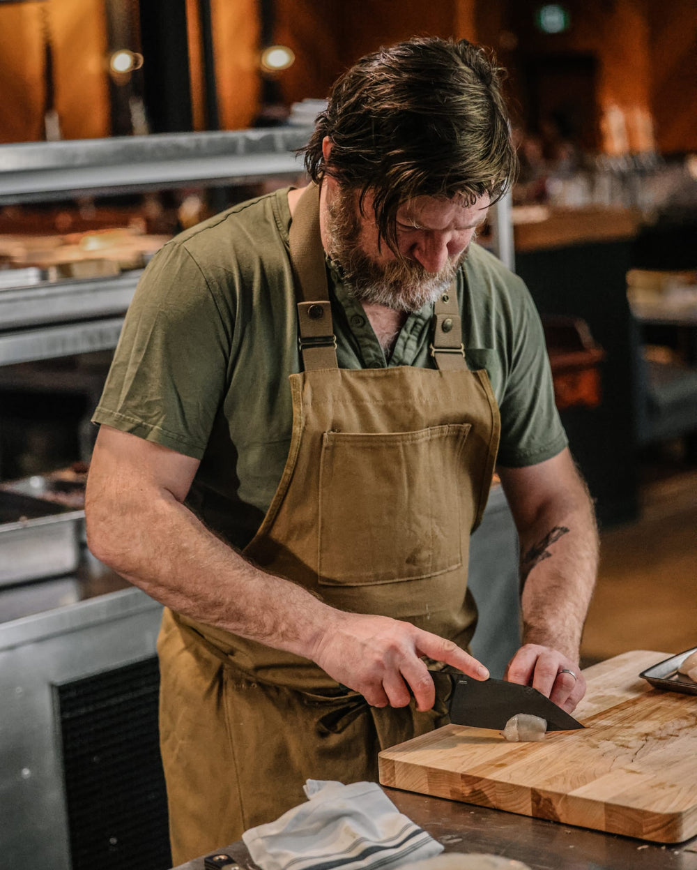 Station Knife | OD Green G10 - Professional Chef Cutting in Restaurant Kitchen | Benchmade Knife Co.