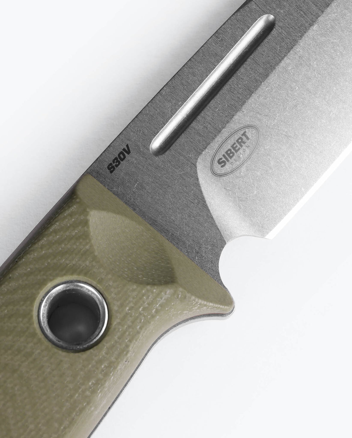 Mini Bushcrafter OD Green G10 Drop-point - Handle Construction Detail | Benchmade Knife Co.
