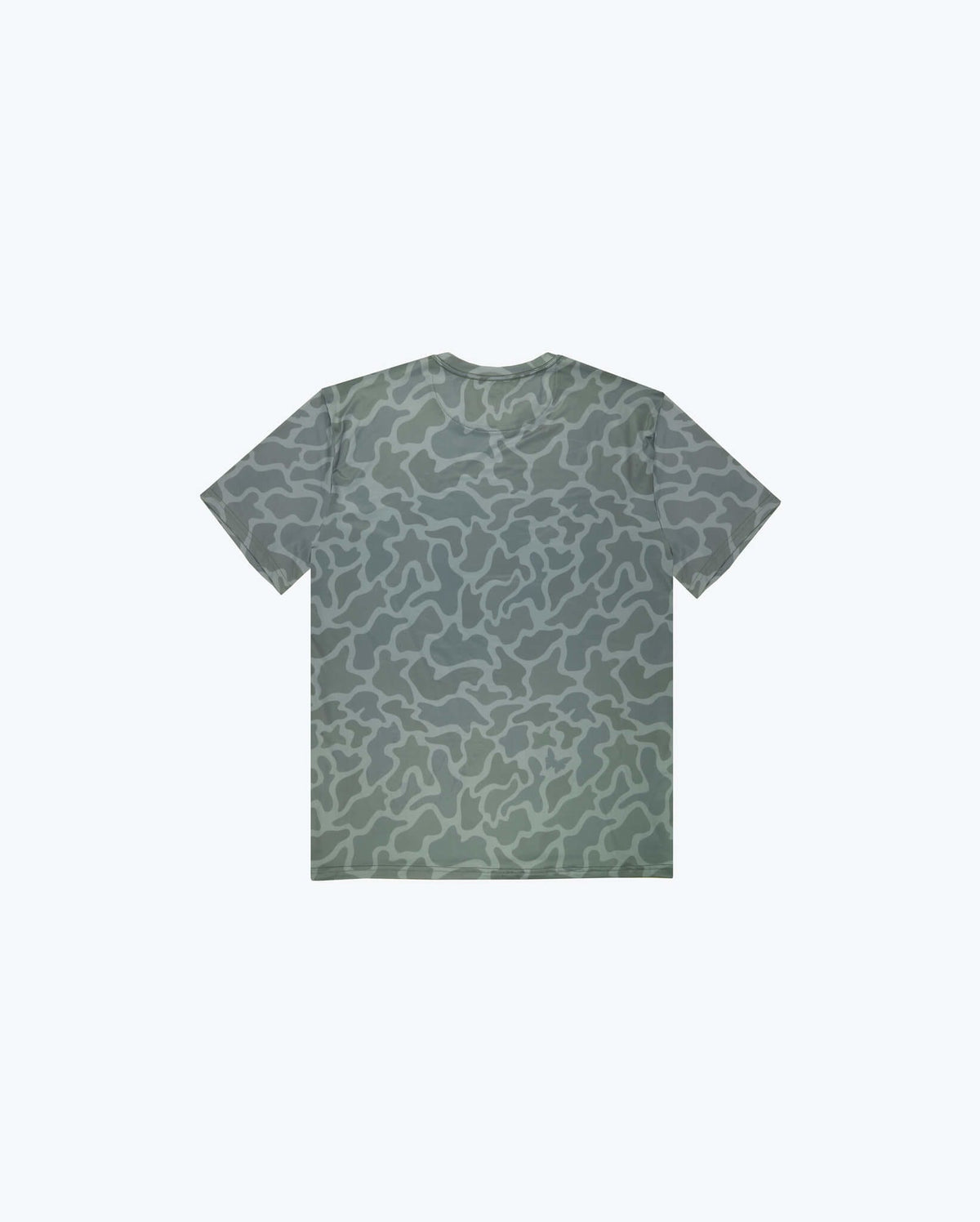 Camo Tech Tee Close-Up, Orange Benchmade Wordmark Fabric Detail | Benchmade Knife Co.