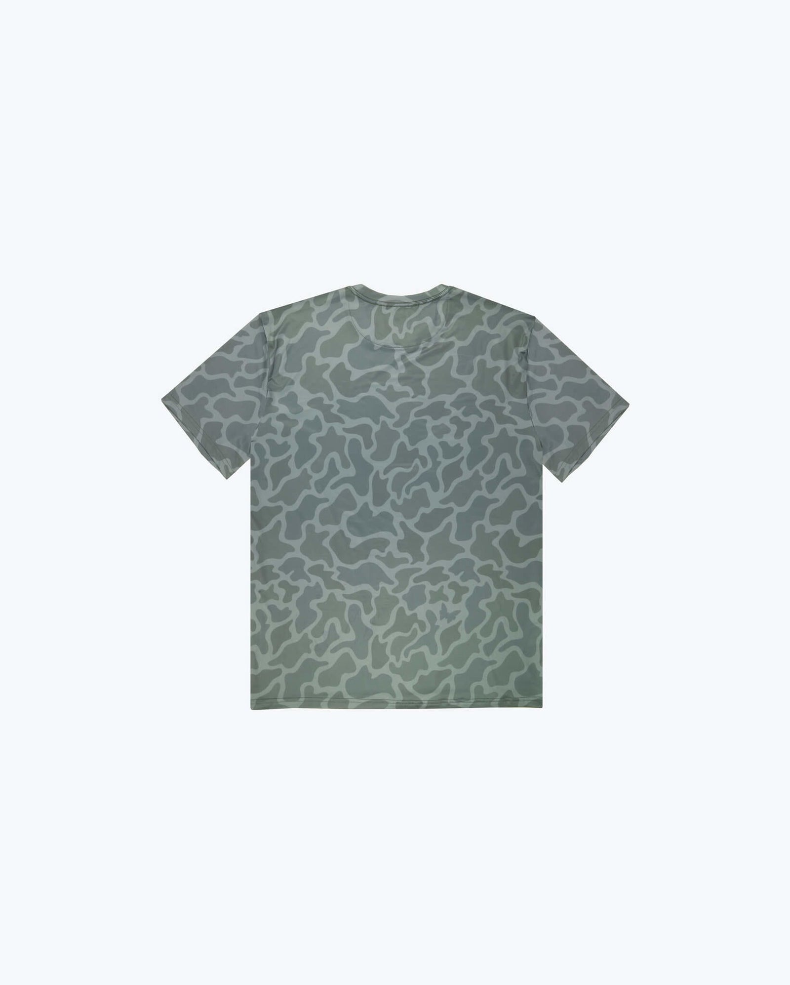 Camo Tech Tee Close-Up, Orange Benchmade Wordmark Fabric Detail | Benchmade Knife Co.