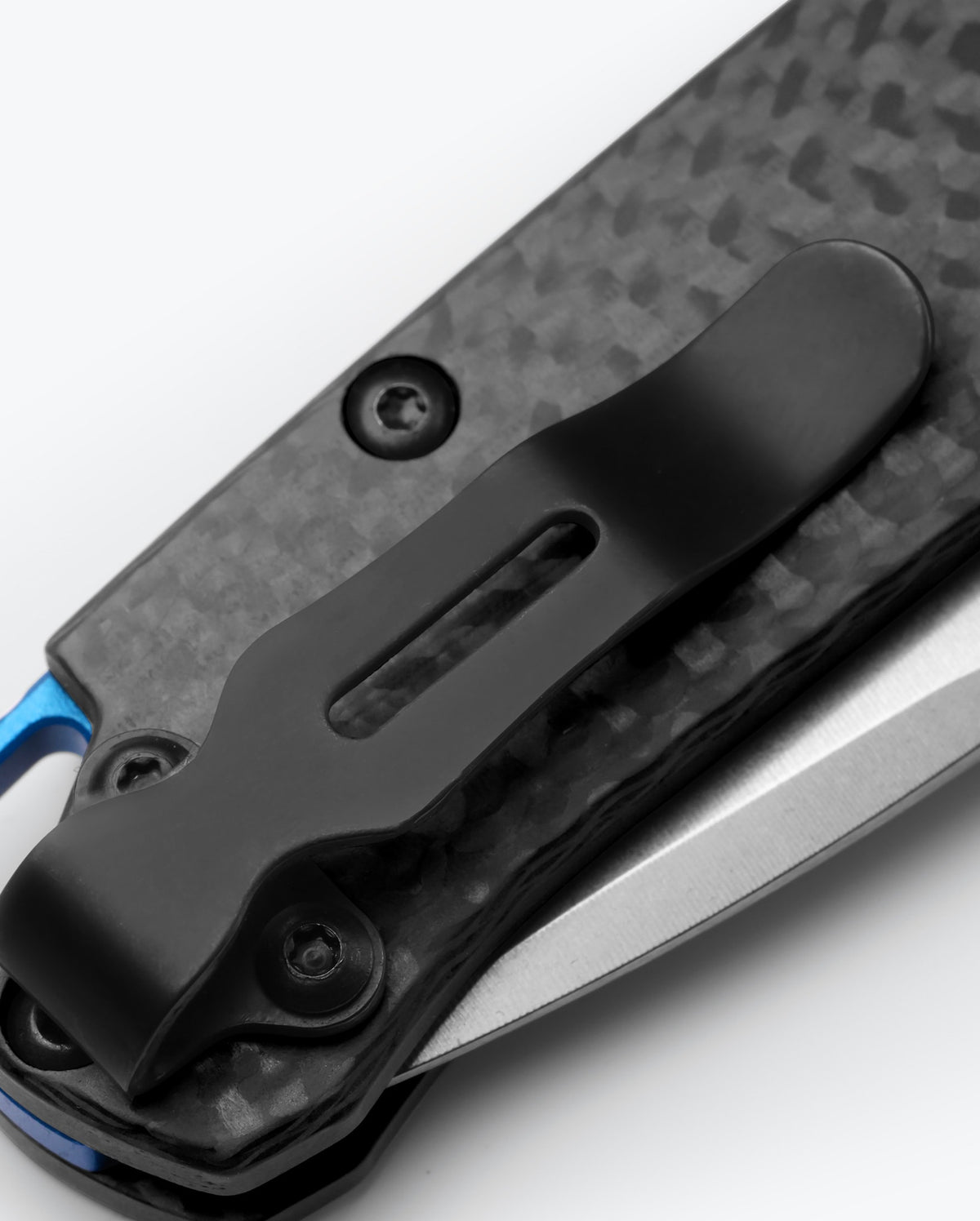 Mini Bugout® Carbon Fiber knife close-up view - AXIS Lock Detail | Benchmade Knife Co.