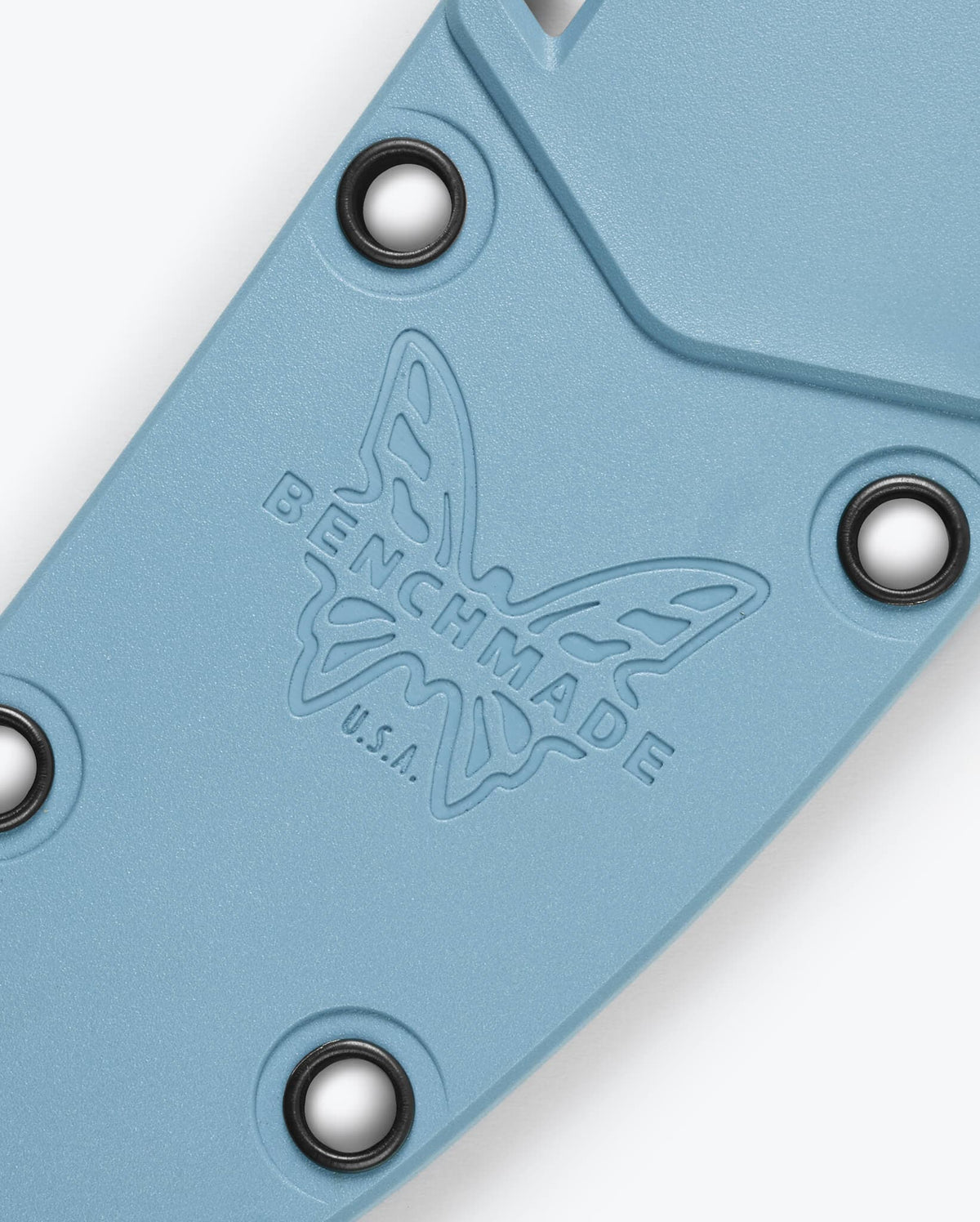 Sonar Gray Sheath Butterfly Logo Detail - Close Up | Benchmade Knife Co.
