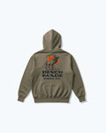 Olive Antler Pullover Hoodie - Back view showing elk hunting graphic | Benchmade Knife Co.
