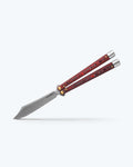 Necron™ Lava Flow Red balisong angled open tip down | Benchmade Knife Co.