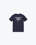Navy BKC Women's Oversized Fit Tee - Angled Front View | Benchmade Knife Co.