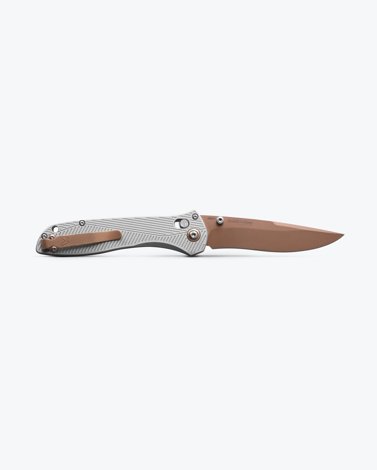 Benchmade SEVEN | TEN® Gray Aluminum Recurve - Back Profile Open | Benchmade Knife Co.