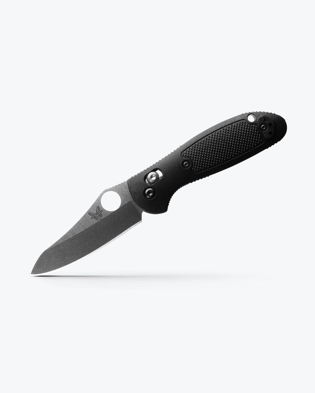 Mini Griptilian® Black Grivory® Sheepsfoot - Angled View | Benchmade Knife Co.