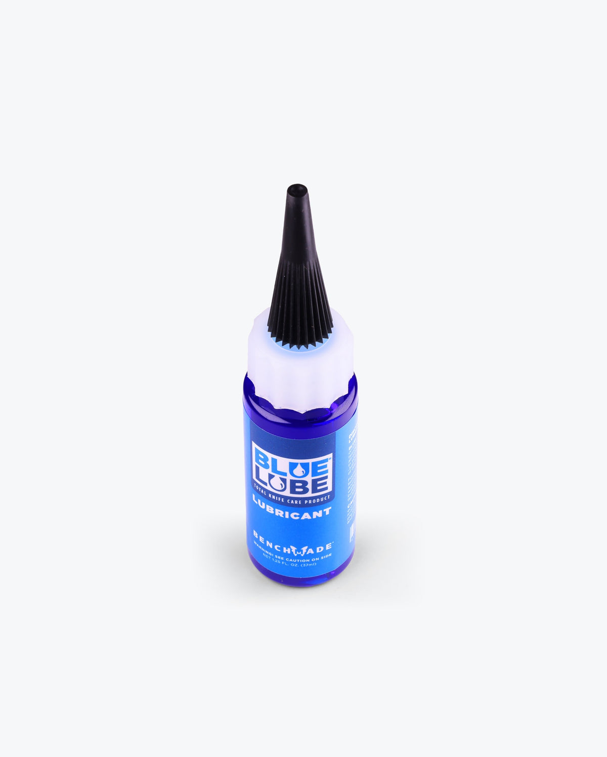 Benchmade BlueLube® Lubricant - Upright Full Label Detail | Benchmade Knife Co.