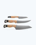 3 Piece Set Maple Valley Richlite Kitchen Knives - Side Profile View | Benchmade Knife Co.