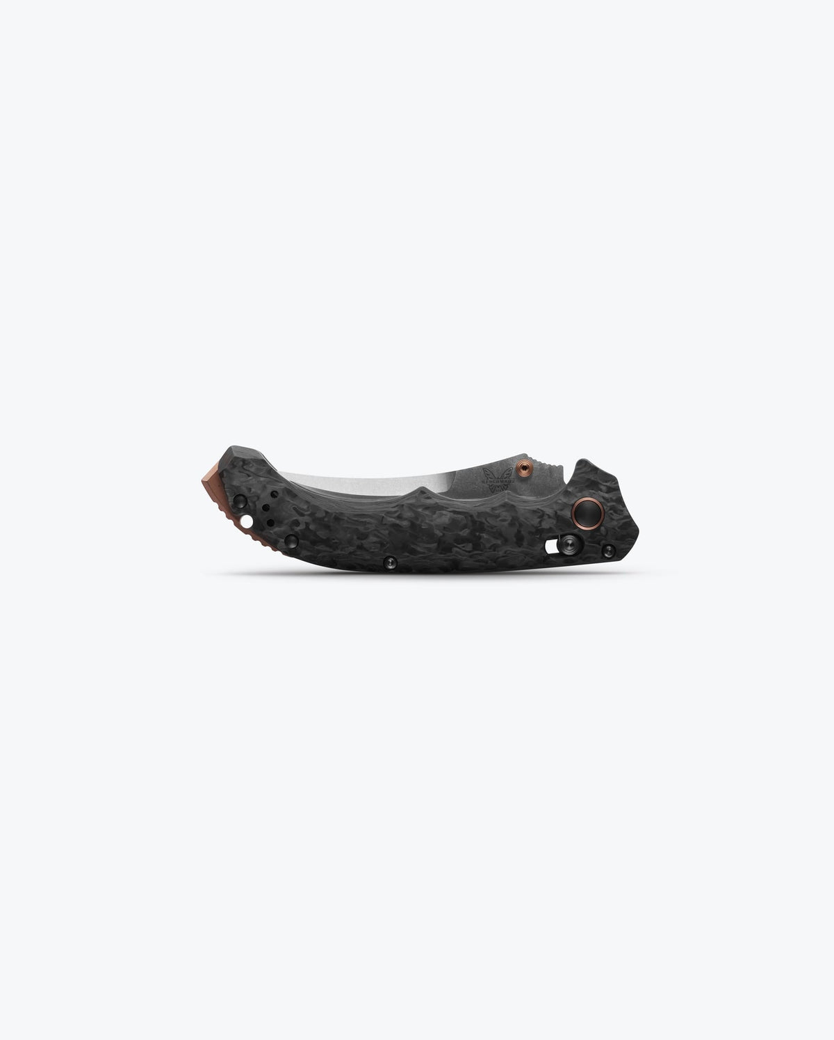 Benchmade Mini Bedlam Carbon Fiber Scimitar - Closed Front View | Benchmade Knife Co.