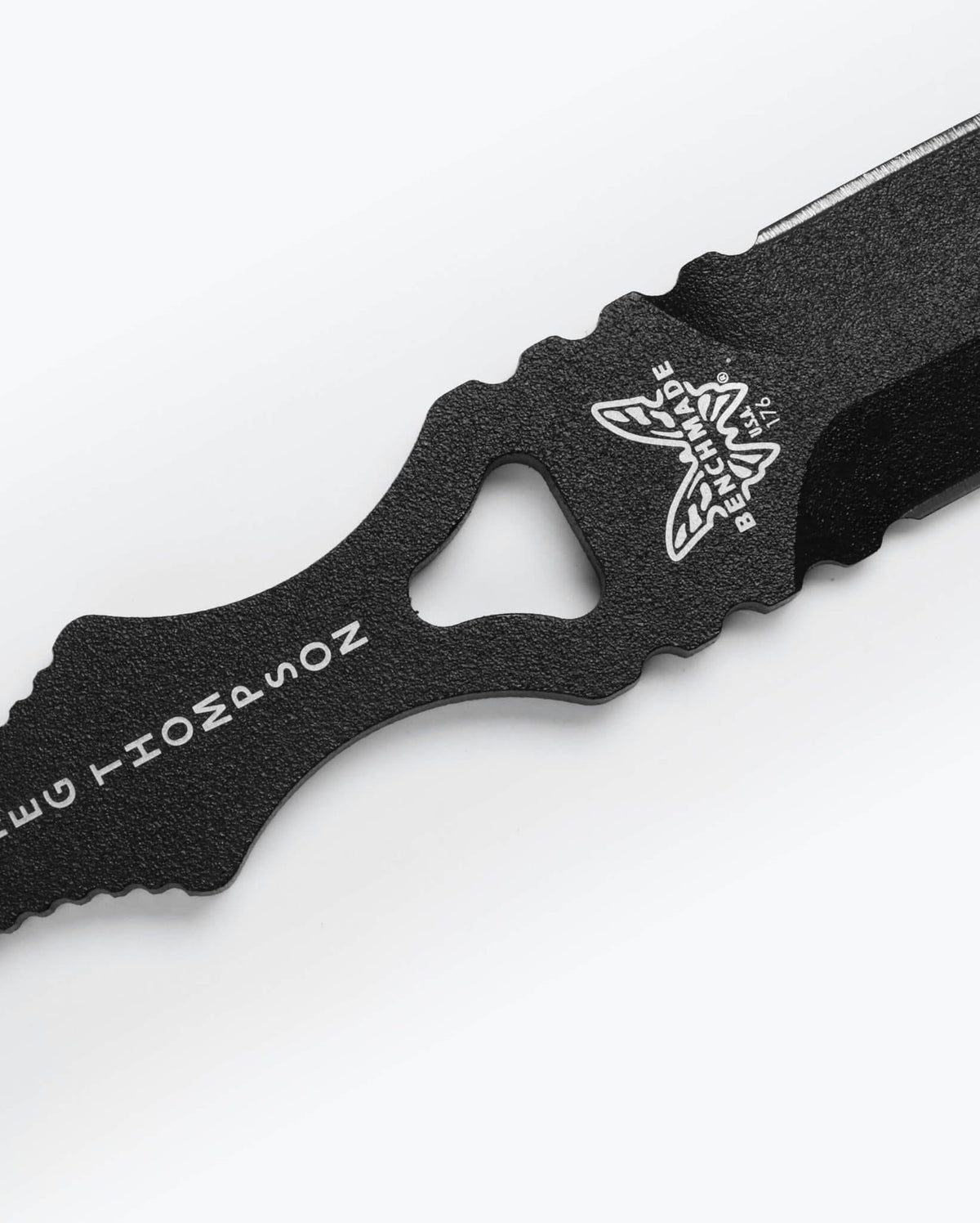 Benchmade SOCP® Dagger Black handle finger loop detail - Close-Up | Benchmade Knife Co.