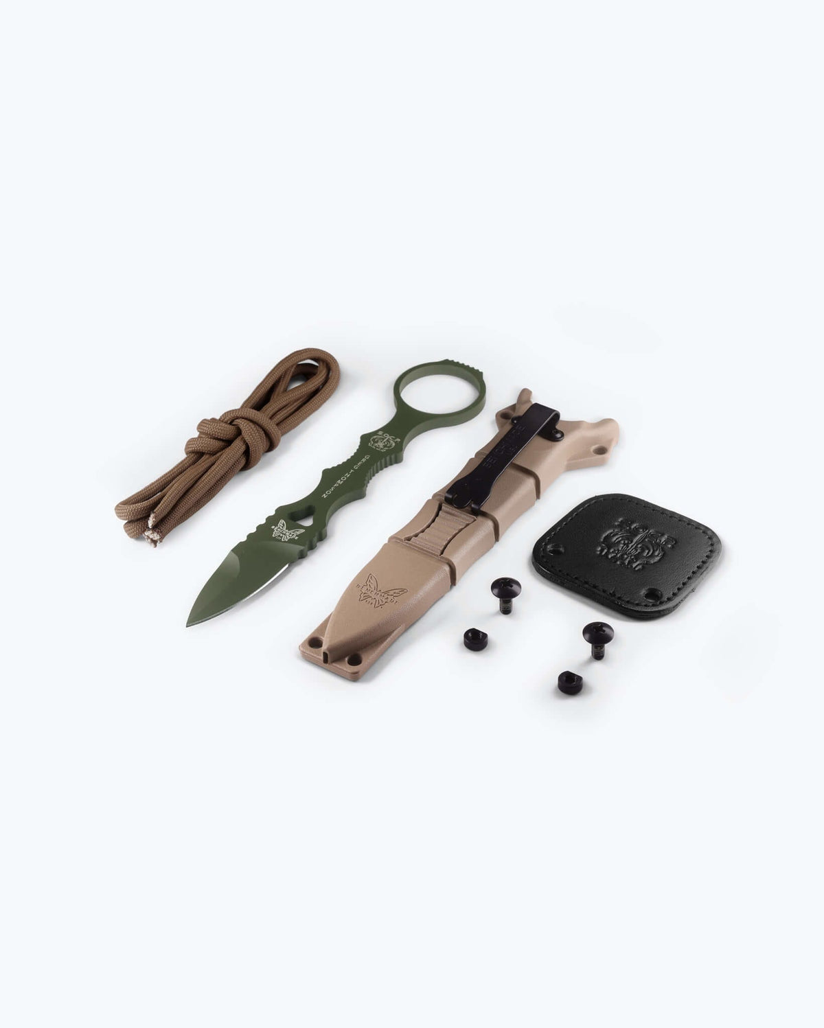 Mini SOCP® Dagger Complete Kit - Tactical Components Flat Lay | Benchmade Knife Co.