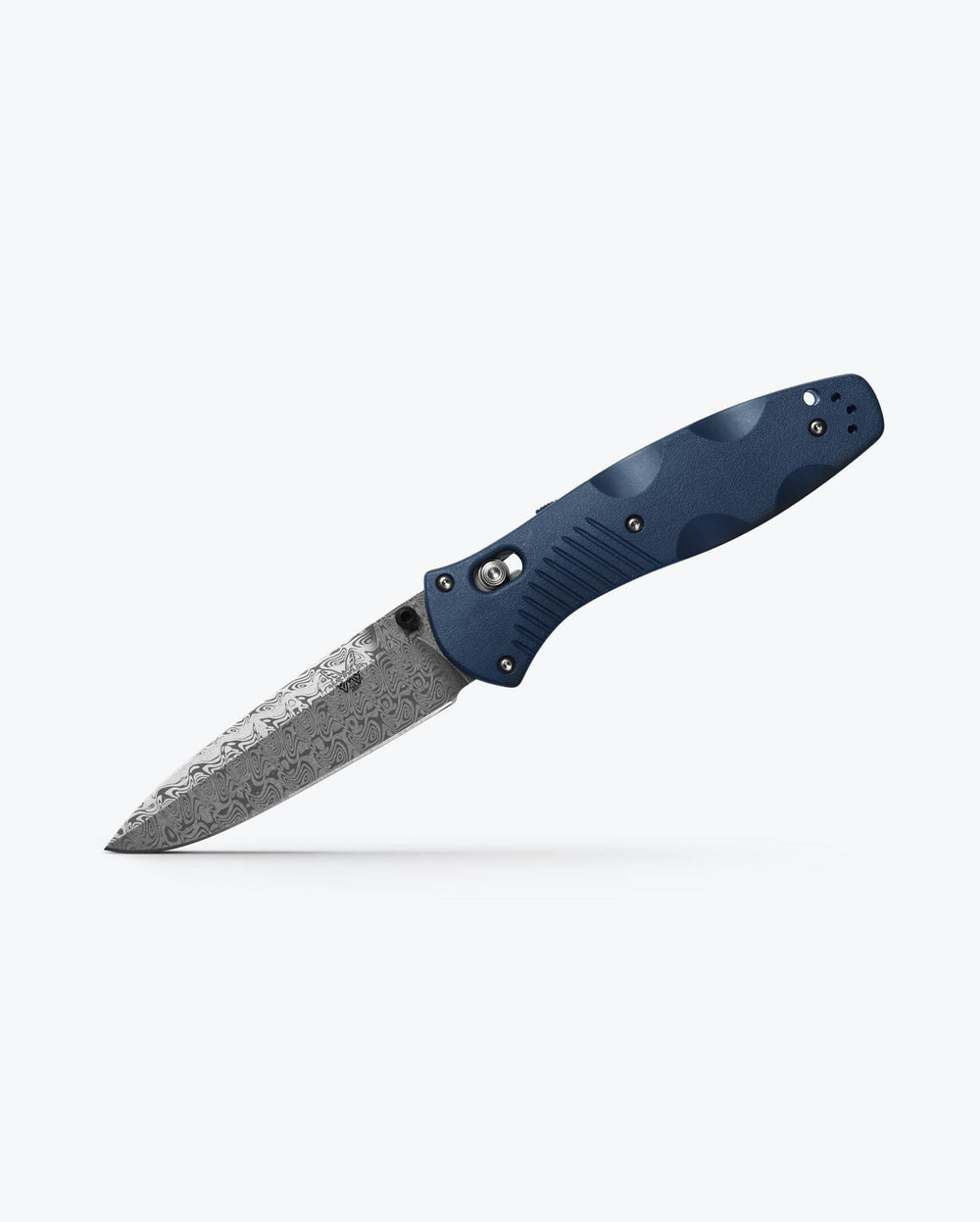 Custom Barrage® Blue Handle 154CM Steel Side View | Benchmade Knife Co.