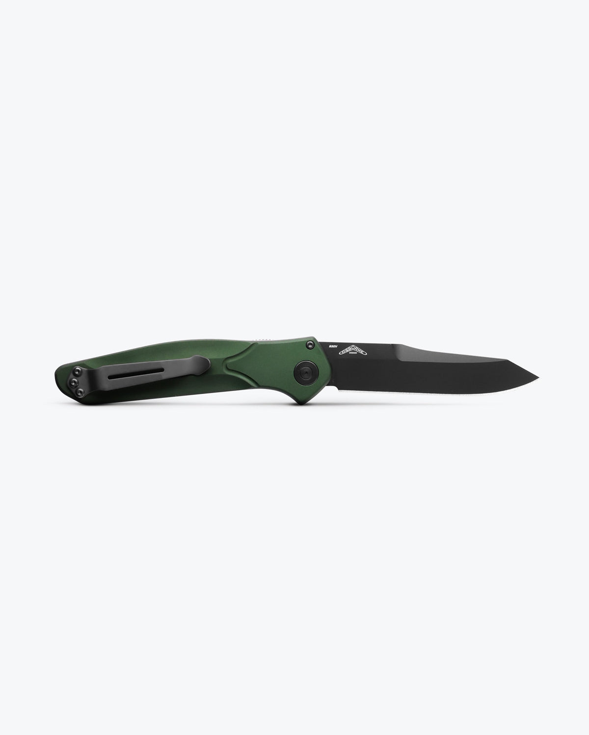 Benchmade 9400 Auto Osborne Green Aluminum Knife Open - Back View | Benchmade Knife Co.
