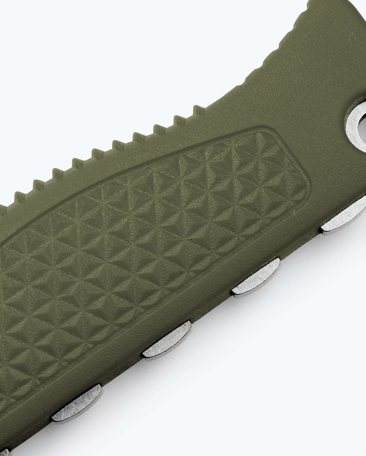 Dark Olive Santoprene Handle Texture Detail - Close Up | Benchmade Knife Co.