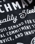 Quality Steel Basic Tee - Back Text Print Detail | Benchmade Knife Co.