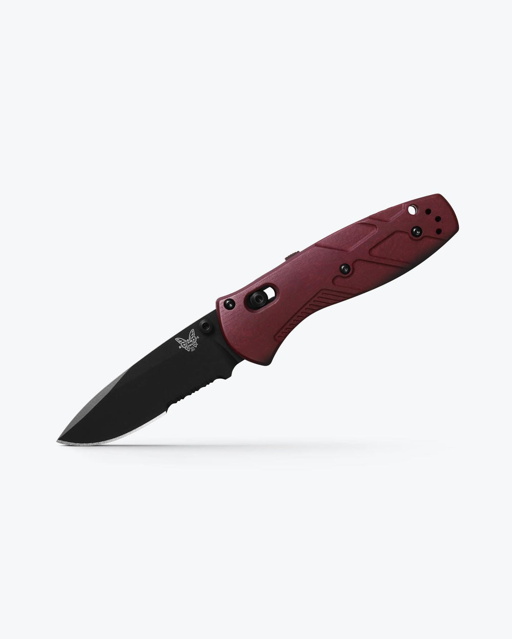 Red Custom Mini Barrage® - Back Handle Open View | Benchmade Knife Co.
