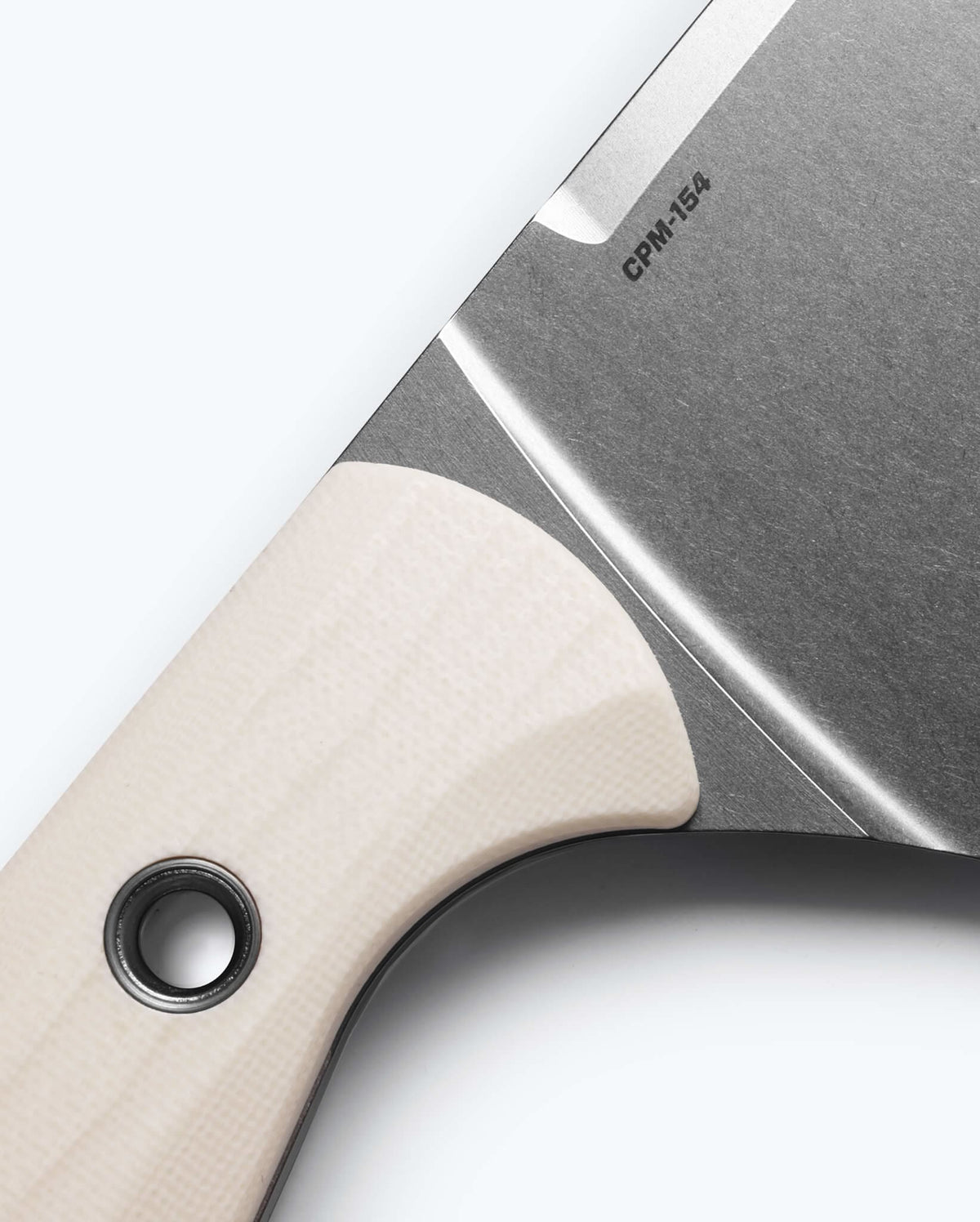 Custom Chef Knife Handle Detail - Close-up CPM-154 Steel Mark | Benchmade Knife Co.