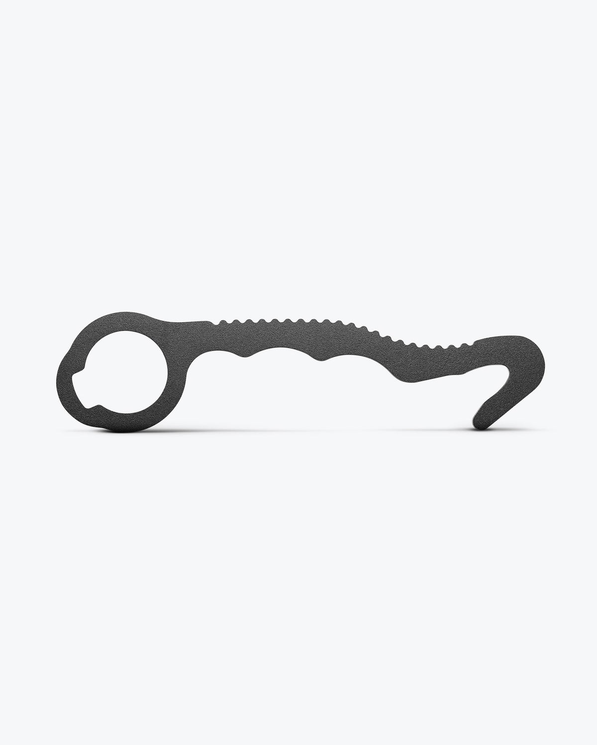 Black Steel Rescue Hook with Serrated Edge - Full Profile | Benchmade Knife Co.