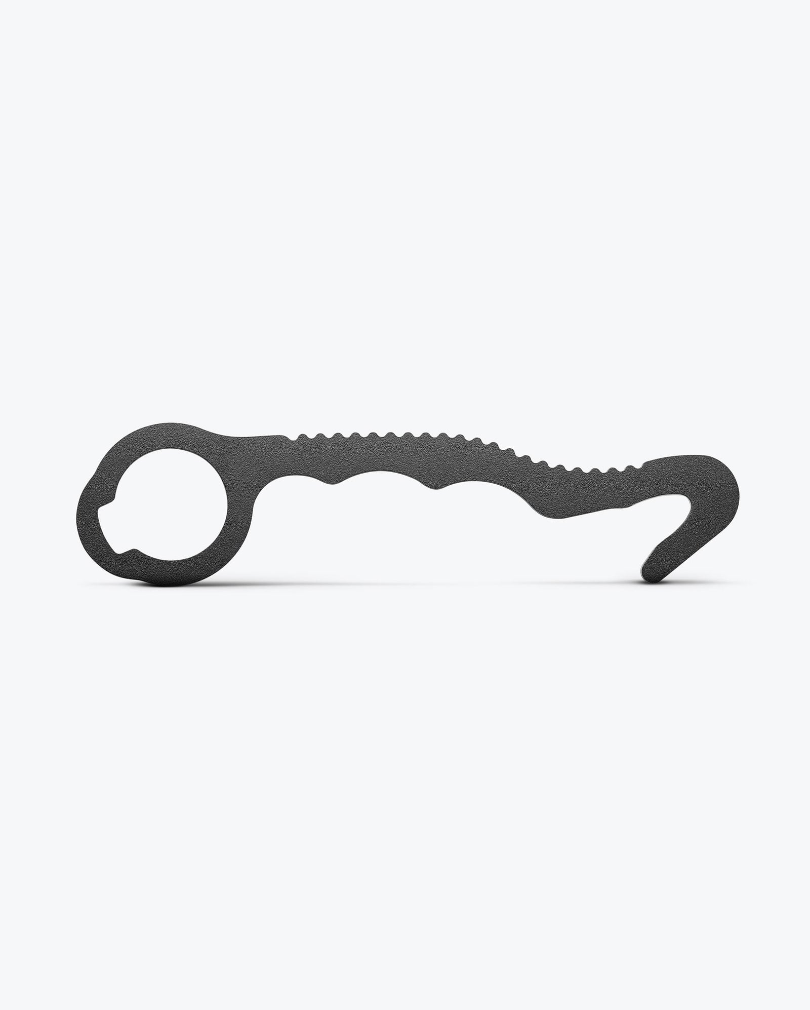 Black Steel Rescue Hook with Serrated Edge - Full Profile | Benchmade Knife Co.