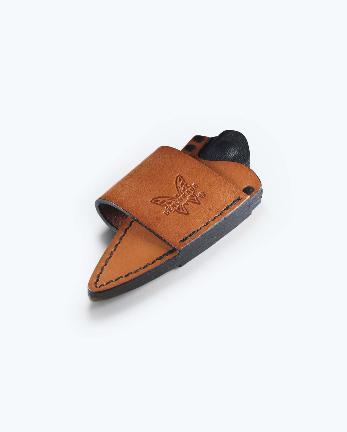 Brown Leather 203 Dacian™ Sheath - Bottom Angle View | Benchmade Knife Co.