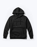 Black Heavy Blackout Pullover Hoodie - Angled Front View | Benchmade Knife Co.