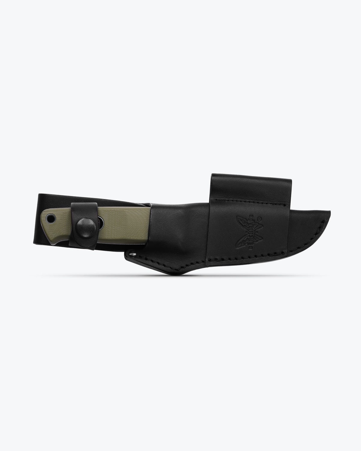 Mini Bushcrafter OD Green G10 Drop-point - Fixed Blade In Leather Sheath | Benchmade Knife Co.