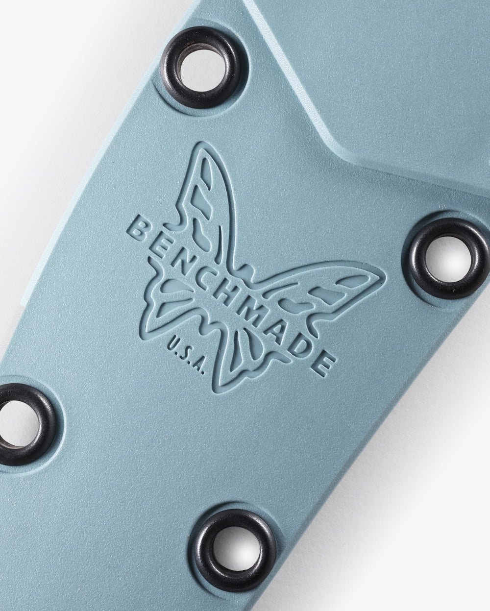 Benchmade Fishcrafter™ Depth Blue Sheath Detail - Embossed Logo Close-Up | Benchmade Knife Co.