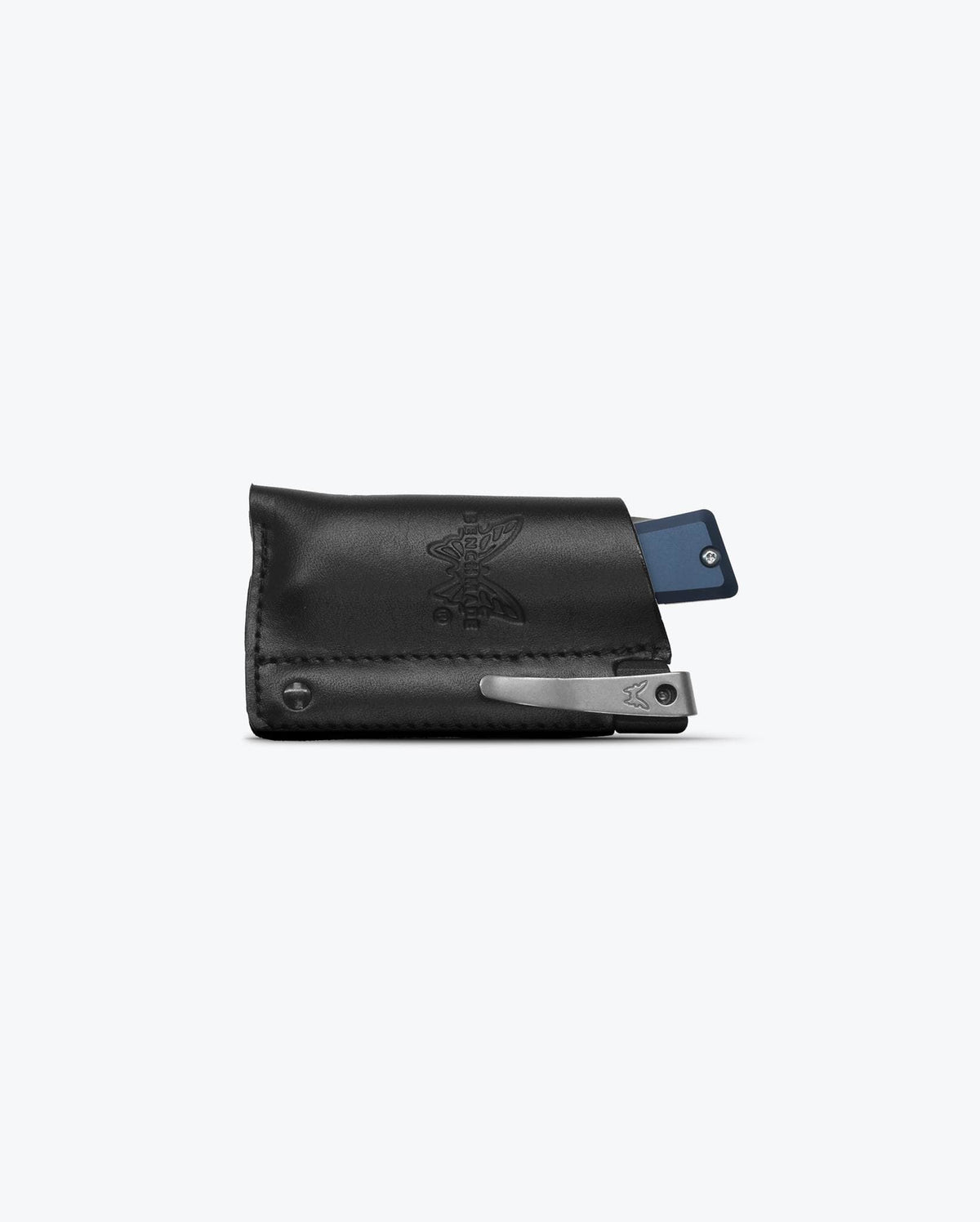 Successor™ Crater Blue Aluminum in Black Leather Sheath with Pocket Clip | Benchmade Knife Co.
