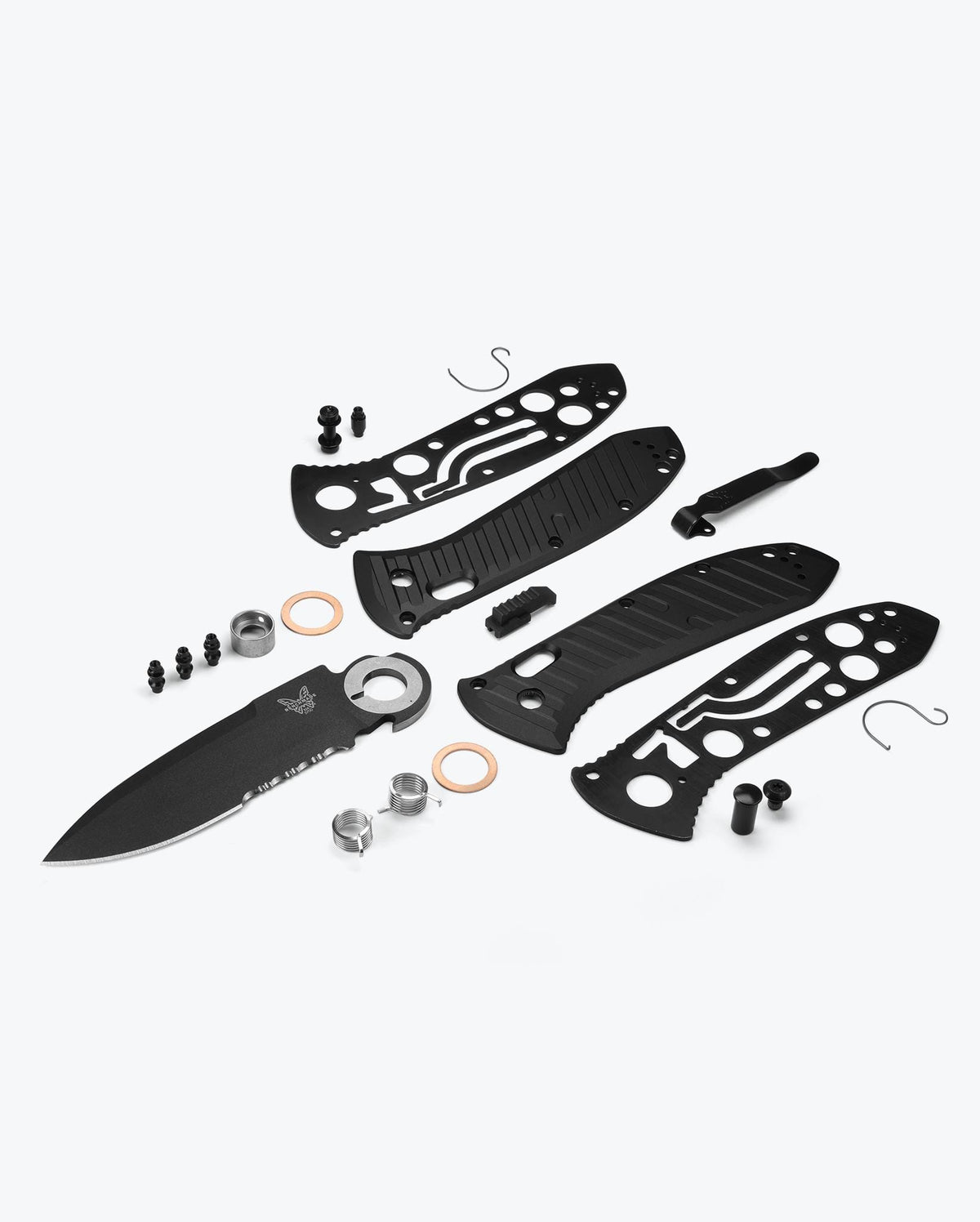 Auto Presidio® II Black Aluminum Knife - Exploded Parts View | Benchmade Knife Co.