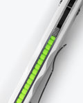 White Custom Mini Barrage® Handle Detail with Neon Green Spine Inlay | Benchmade Knife Co.
