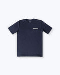 Navy BKC Classic Script Tee - Angled Front View | Benchmade Knife Co.