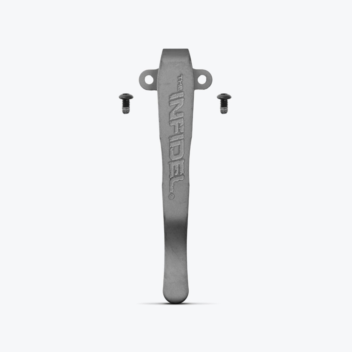 Grey PVD Coated Pocket Clip with Screws - Front View | Benchmade Knife Co.