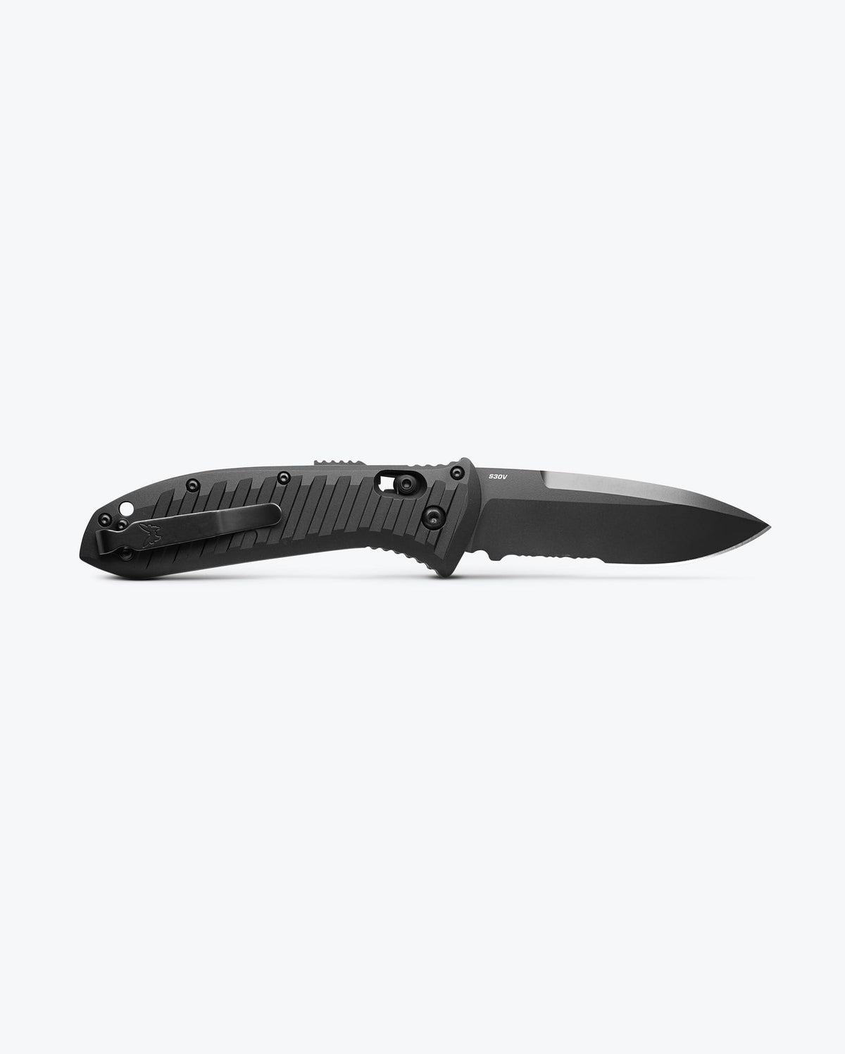 Auto Presidio® II Black Aluminum Knife - Back View Opened | Benchmade Knife Co.